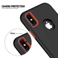 Coque de protection antichoc et anti-rayures 3-en-1 en TPU+PC avec peinture UV et rebords surélevés de 4 mm pour appareil photo, compatible XS Max et X