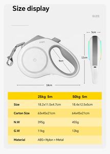 Collar de perro con luz LED pequeña/grande, correa retráctil suave de lujo, Flexible ABS + cinturón para caminar de nailon, accesorio automático brillante para mascotas - Product Image 4