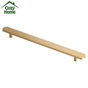 Poignées de luxe dorées pour armoires de cuisine, en laiton massif, cuivre brossé, longues poignées de placard, boutons de porte en bronze antique - Product Image 2
