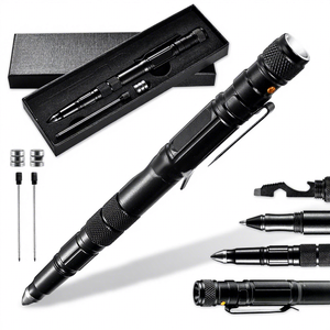 Herramienta de escape y defensa personal para coche, bolígrafo de metal negro con punta de acero de tungsteno, dispositivo antilobo, regalo de negocios para mujer, herramienta transfronteriza - Product Image 6