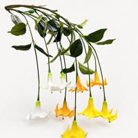 Fleurs artificielles suspendues en forme de trompette, arrangement floral à 3 têtes pour la décoration de mariage, Noël, la Saint-Valentin, Thanksgiving et Pâques