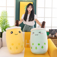 Coussin en peluche créatif en forme de tasse de thé au lait perlé, doux et agréable pour la peau, jouet Boba rembourré pour la décoration de canapé à la maison, cadeau d'anniversaire, peluche