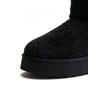 Wholesale OEM/ODM Women's <strong>Black</strong> Faux Fur Snow Boots All-Over Plush Design Fast Shipping From China Stylish <strong>Platform</strong> Design - Product Image 3
