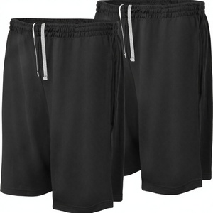 Shorts d'été pour hommes à taille mi-haute avec cordon de serrage, 100 % polyester, couleur unie, séchage rapide, respirant, pour le sport, la course, le fitness et multi-usages - Product Image 3