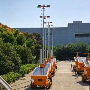 Torre de Luz Solar LED Portátil con Banco de Baterías, Sistema de Iluminación de Emergencia Móvil para Jardín y Paisajismo - Product Image 1