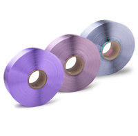 Fil de polyester teint en masse violet FDY 150D/96F torsadé brillant trilobal pour la couture et la broderie