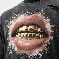 Camiseta Corta de 220GSM Personalizada para Hombre, con Efecto Desgastado por el Sol, Lavado Ácido, Estampado Gráfico, Estilo Urbano, de Algodón