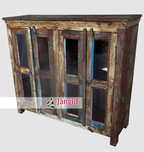 Aparador Rústico Vintage de Madera Reciclada con 4 Puertas, Mueble de Almacenamiento para Sala de Estar, Comedor o Cocina - Product Image 4