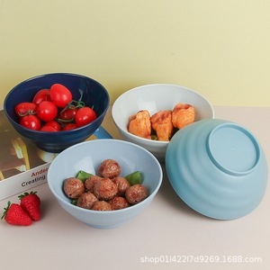 Bols à soupe en plastique PP pour la maison, bols à nouilles instantanées, bols en plastique de couleur unie pour le petit-déjeuner, ensembles de vaisselle, bols à fruits - Product Image 3