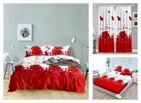 Décoration de la maison belles fleurs imprimé microfibre Polyester fenêtre rideau salon rideaux assortis rideaux ensemble de literie