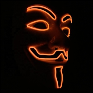Más terroristas miedo estilo fiesta LED de neón <span class=keywords><strong>El</strong></span> cable Vendetta máscara de Halloween - Product Image 5