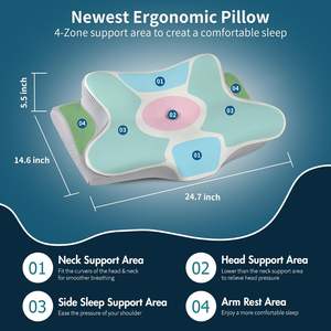 Almohada Ergonómica para el Cuello, Almohada Ortopédica de Espuma Viscoelástica con Forma de Mariposa para Aliviar el Dolor de Cuello al Dormir - Product Image 3