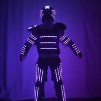Светодиодный костюм робота для взрослых – для выступлений на сцене, танцев, вечеринок, ночных клубов, из полиэстера с шелкографией