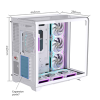 Gaming PC Case Tempered Glass ATX Computer Chassis with Temperature Display Support 360mm Liquid Cooling OEM ODM Factory