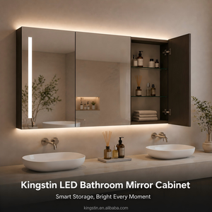 Kingstin ตู้กระจก LED อัจฉริยะระดับพรีเมียม กระจกเงินปลอดทองแดง สำหรับโรงแรมและห้องน้ำบ้าน | OEM/ODM 8+ ปี - Product Image 1