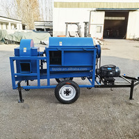 Petite batteuse multifonctionnelle à riz et blé à moteur diesel batteuse à riz, soja et maïs d'occasion