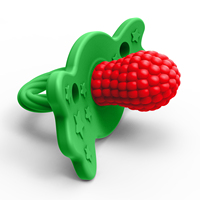 Juguete de goma de silicona de gel de frambuesa con diseño de estrellas, personalizable de fábrica, dispositivo de dentición y mordedor para bebés, para morder y jugar