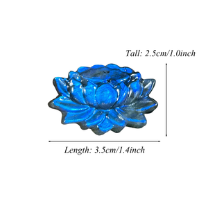 All'ingrosso intagliato a mano blu Flash Labradorite artigianato di cristallo di loto-modelli di fiori incisi per decorazioni per la casa e regalo - Product Image 6