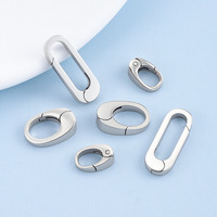 Fermoir à ressort ovale en acier inoxydable pour bracelet, collier, accessoire de bijouterie, breloque de sac à dos style Instagram, compact et polyvalent