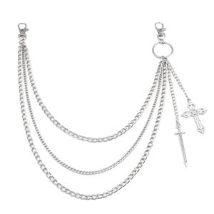 Geometric Multi Layered <b>Chain</b> <b>Cross</b> Pants <b>Chain</b> Zinc Alloy Punk Style Nightclub Body <b>Chain</b> Decorations - Product Image 5