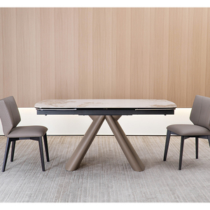 Chất Lượng Cao Ý Thanh Lịch Hình Chữ Nhật Nối Tiếp Gốm Bàn Ăn Đặt 4 6 Chỗ Ngồi - Product Image 4