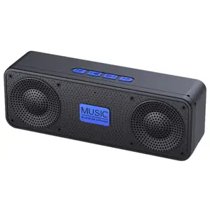 Portable Outdoor Home Party TWS Stereo Bass Subwoofer with Aux Audio FM Radio TF Card U Disk MP3 Player Blue Wireless Speaker