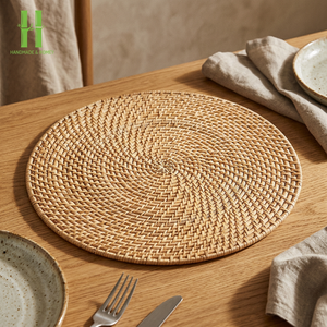 BEST SELLER Rattan Charger Plate Wall Decoration <b>Round</b> Flower Rattan Placemat Home Rattan <b>Table</b> <b>Mats</b> From Vietnam - Product Image 1
