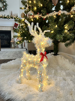 Ornement de renne coloré à une face, vierge et imprimable, pour pendentif d'arbre de Noël, décoration de maison, fenêtre, fête de fin d'année, cadeau