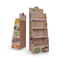Présentoir publicitaire en carton ondulé pour chips, snacks et aliments – Support de sol personnalisé en carton pour la vente au détail (POS)