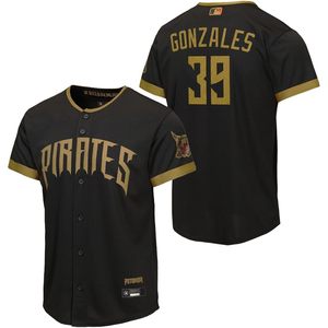 FOXA Pittsburgh Pirates # Camiseta de Béisbol Juvenil Número 39 de Nick Gonzales, Edición City Connect, Camiseta de Jugador con Absorción de Humedad - Product Image 1