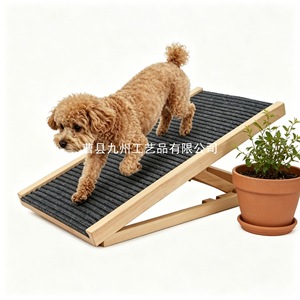 Rampe d'escalier pour chien en bois, réglable, pour intérieur, structure d'escalade pour petits chiens, pliable, portable, forme rectangulaire - Product Image 5