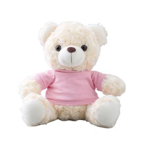 Custom Promotional Stuffed Plush Animals Toys Personalized Text Logo Image Design Seated Style Stuffed Plush Beat With T-shirt - Product Image 4