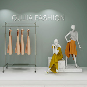 Soporte de exhibición de ropa verde Retro <span class=keywords><strong>real</strong></span>, estante de exhibición de Metal de bronce con luz Led con ruedas para decoración de tienda de ropa - Product Image 4