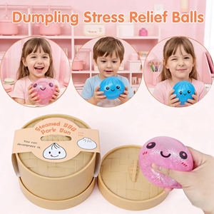 Custom Color Glitter Dumpling Squishies Soft Slow Rebound Sensory Squeeze Toy Relief Anxiety <b>Fidget</b> Stress Ball Office Gifts - Product Image 2