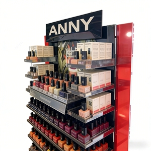 Support de présentation au sol moderne en acrylique et métal pour vernis à ongles avec étagères séparatrices pour salon, magasin de détail, présentoir de marchandises - Product Image 5
