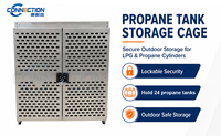 Casier de rangement démontable ventilé à double porte verrouillable pour le placement en extérieur de bouteilles de propane GPL de 20 lb