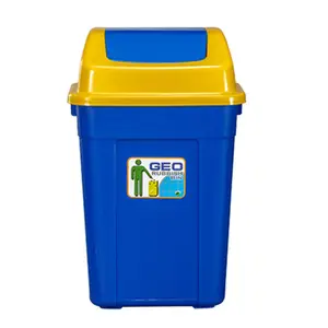 Best Price Durable Eco Dustbin Can Container Square Lid 50l Trash Can Outdoor Recycle Kitchen 13 Gallon Plastic Waste Bin