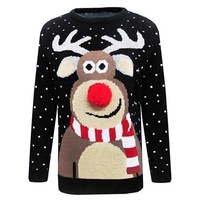 Cardigans décontractés personnalisés pour femmes, col rond, tricot de Noël moche, haute qualité, hiver, 12GG, motif famille de cerfs