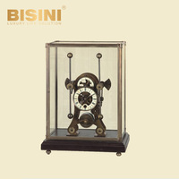 Horloge de bureau Antique Roll the ball Balance mécanique amusante collection exquise engrenage en cuivre pur horloge de bureau