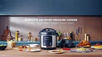 Cuisinière à pression électrique tout-en-un de haute qualité en acier inoxydable avec friteuse à air, double couvercle programmable, capacité de 6 L