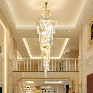 Modern Luxury Mounted Living Room Lustre Hotel Villa <strong>Pendant</strong> <strong>Lighting</strong> Large Round <strong>Chrome</strong> Ceiling <strong>Lighting</strong> K9 Crystal Chandelier - Product Image 3