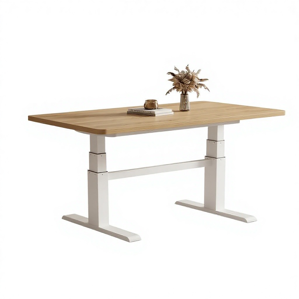 Tablero color madera / Estructura de mesa blanca