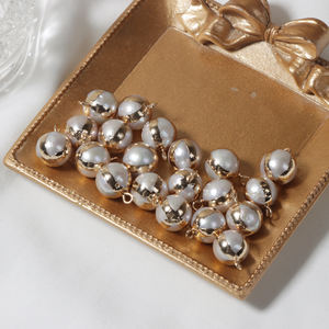 Accesorios para Pendientes colgantes Diy de 11-12mm, perlas redondas Edison sueltas, doradas, naturales, de agua dulce, Edison - Product Image 1