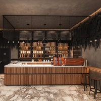 Comptoir de bar de café personnalisé de qualité supérieure, design de café, comptoir de réception de café, présentoir