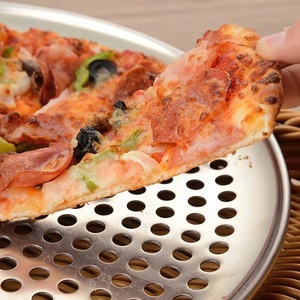 Di alta qualità in <span class=keywords><strong>alluminio</strong></span> 12 "14" 16 "padella per <span class=keywords><strong>Pizza</strong></span> forata piatto <span class=keywords><strong>teglia</strong></span> in acciaio al carbonio in Silicone sicuro per la casa torta di cottura - Product Image 4