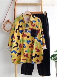 Completo da <span class=keywords><strong>Donna</strong></span> del Sud-Est Asiatico all'<span class=keywords><strong>Ingrosso</strong></span>, alla Moda, Largo e Comodo, Casual con Camicia a Righe e Pantaloni, <span class=keywords><strong>Abbigliamento</strong></span> Femminile - Product Image 6