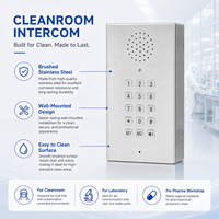 Conception robuste en acier inoxydable avec clavier numérique complet et touches de numérotation rapide, interphone industriel mural mains libres