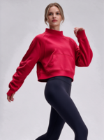 Sweat-shirt personnalisé pour femme à col montant, en molleton de coton épais, coupe oversize, pour l'automne