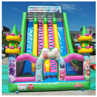 Achetez un château gonflable commercial pour enfants, toboggan gonflable à double piste avec souffleur d'air