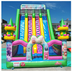Achetez <span class=keywords><strong>un</strong></span> château gonflable commercial pour enfants, toboggan gonflable à double piste avec souffleur d'air - Product Image 1